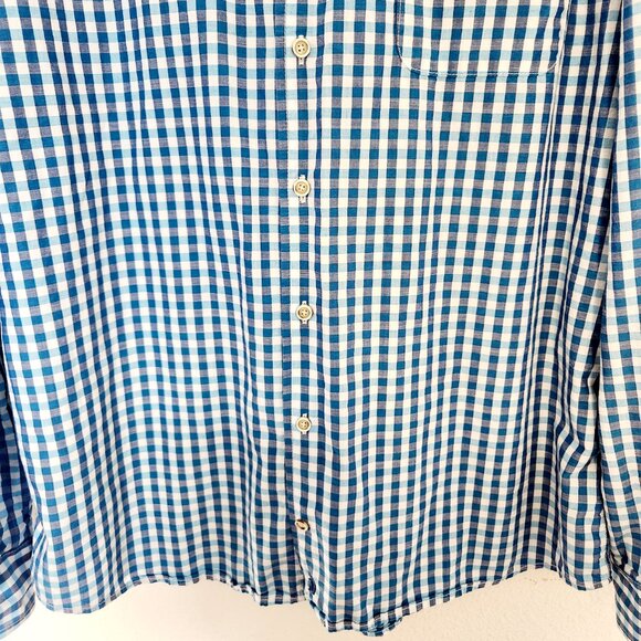 Johnnie O Shirt Mens Large Blue Check Hangin Out Tweener Button Long Sleeves - Picture 3 of 16
